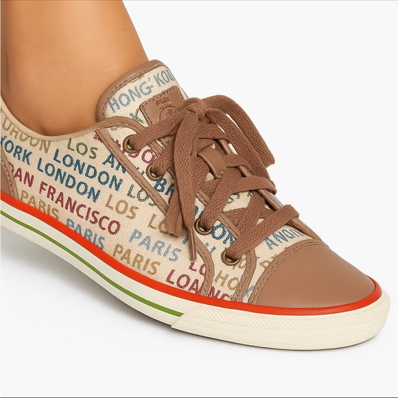 L.A.M.B. Shoes - L.A.M.B. by Gwen Stefani Sneakers 8.5 Y2K City Print Logo Streetwear Rocker Chic